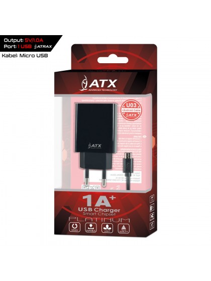  ATRAX  USB MICRO  TRAVEL CHARGER BLACK 
