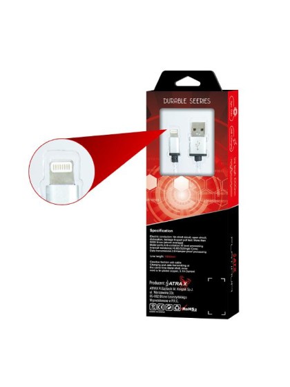  USB CABLE IPHONE WHITE /SILVER 